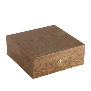 De Lujo caja de joyería de madera organizador de madera de la joyería, caja de joyería, caja Clave 2 capas pendientes anillos collar reloj caja de almacenamiento