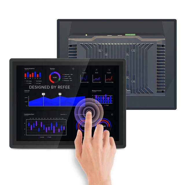 New Industrial Fanless Computer Aluminum IP65 Rugged Panel Android Wall Mount Capacitive Open Frame Touch Screen VGA DVI USB