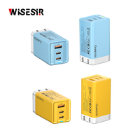 WISESIR 67W GaN Pengisi Daya Cepat dengan 3 Port (2 Type-C 1 USB) Perlindungan OTP/OVP untuk Ponsel & Laptop
