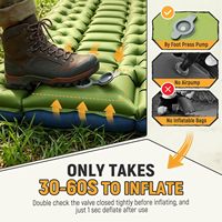 Matelas de camping gonflable ultraléger avec pompe à pied intégrée, double face, épaisseur 4,5 pouces, imperméable, anti-fuite, compact