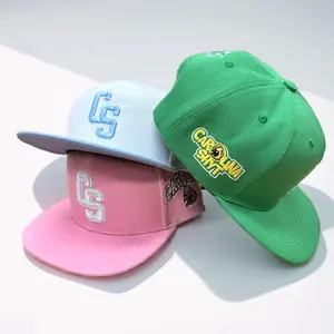 Gorra de malla personalizada de 5 paneles, nueva tendencia, sombreros Snapback, venta al por mayor, con bordado 3D gorra de béisbol, gorra ajustada de Hip Hop