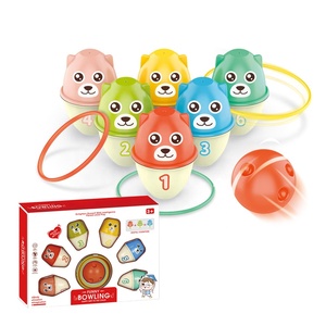Phim Hoạt Hình Bowling Ném Vòng Lặp Trò Chơi Trẻ Em Động Vật Bowling Bóng Đồ Chơi Vòng <span class=keywords><strong>Toss</strong></span> 2 Trong 1 Chơi Trò Chơi Thiết Lập Cho Trẻ Mới Biết Đi Với 6 Bowling Pins - Product Image 1
