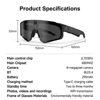 Occhiali Intelligenti AI OEM ODM con Fotocamera HD, Audio Wireless e Controllo Vocale per Attività all'Aperto