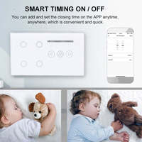 Tuya Wifi + BLE minuterie de plafond contrôle de vitesse mur verre APP ventilateur télécommande interrupteur pour lumière et ventilateur Alexa Google Smart Home