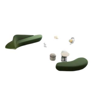 Hotel Sofa Fabric Gray Orange Durable Commercial Venues - Product Image 5