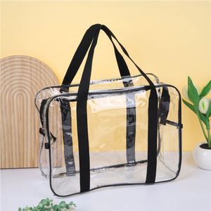 PVC Makeup <b>Bag</b> Custom Eco-friendly Waterproof <b>Transparent</b> Clear with Handle Convenient Shopping Cosmetic <b>Bag</b> - Product Image 3