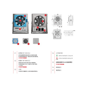 Ioniseur d'air KESD KF-06W, ventilateur éliminateur d'électricité statique industriel, dispositif antistatique stationnaire haute fréquence AC - Product Image 3