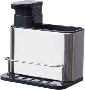 ที่วางฟองน้ำ 3-in-1 พร้อมที่ระบายน้ำสำหรับอุปกรณ์ครัวในอ่างล้างจาน พร้อมที่จ่ายสบู่ - Product Image 1