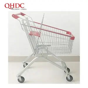Low Price 60L European Supermarket Shopping Trolley Cart With Wheels Shop Cart And Picking Trolley