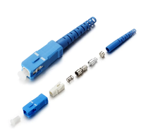 Conector SC PC dúplex con Bota de 2mm y cuerpo monomodo azul