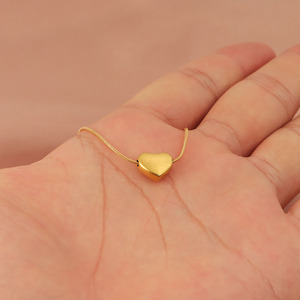 Acier Inoxydable Pvd Plaqué Or 3D Coeur Collier Snaky Chian Collier pour Filles Femmes - Product Image 4