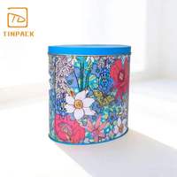 Vente en gros de grandes boîtes ovales personnalisées imprimées, seau à popcorn en métal de qualité alimentaire pour les fêtes, stockage de collations