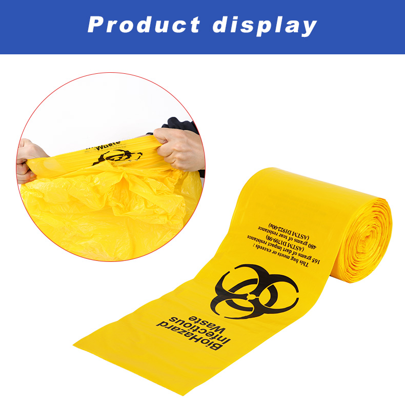 Red HDPE LDPE disposable bio medical waste bags biohazard bags for hospital