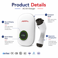 AMPPAL 7 kW 32 A Type 2 UK – Borne de Recharge Murale CA pour Véhicules Électriques – Station de Charge Domestique pour VE
