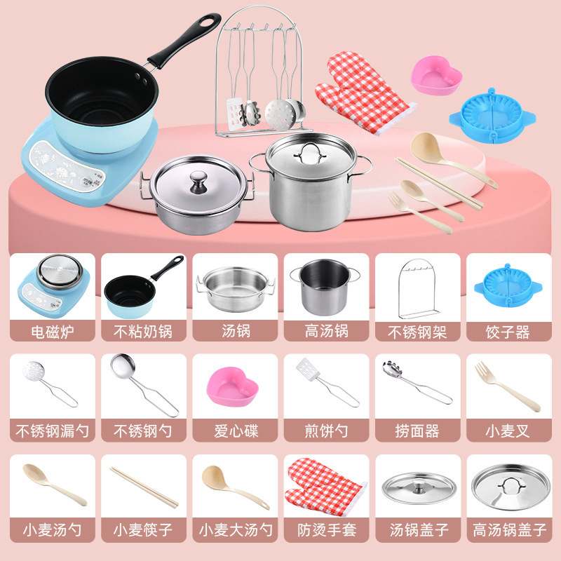 18-piece blue keyless heating griddle pan set)