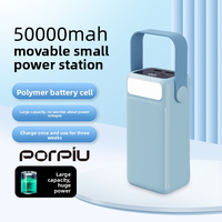 PORPIU extérieur Portable 50000mAh Power Bank Station PD22.5W charge rapide lumière LED affichage LOGO personnalisable
