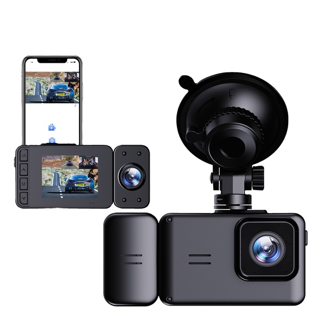 3 Camera Dash Cam 1080P WIFI IPS Screen Video Recorder with 1 Year Warranty for Car DVR