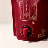 Bolsa para Líquidos con Boquilla y Tapa, Bolsas de Plástico de Grado Alimenticio para Recarga de Vino, Restaurantes y Catering, Impresión de Logotipo Personalizado