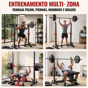EIGFOH España En Stock: Soporte Ajustable Multiusos para Sentadillas con Opciones de Ancho y Altura para Ejercicios con Barra y Fitness - Product Image 6