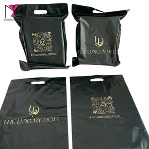 Bolsa de Regalo de Satén Negra con Logotipo Personalizado MUYANG, Bolsa de Terciopelo para Guardar Cabello - Product Image 4