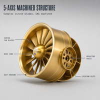 Ventilateur à pales cannelées (EDF) en acier inoxydable/aluminium usiné sur mesure par CNC, pour jets RC, brochage d'impeller, ventilateur d'avion modèle OEM