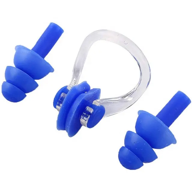 Soft Swimming Ear Plug Food Grade Silicone Earplug Multi Functional Nose Clip Set