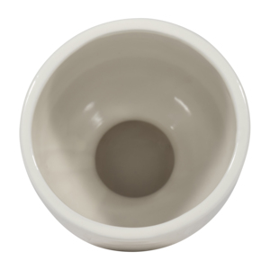 Pot de fleurs en céramique moderne, jardinière décorative pour intérieur et extérieur, blanc avec design orange et bleu - Product Image 5