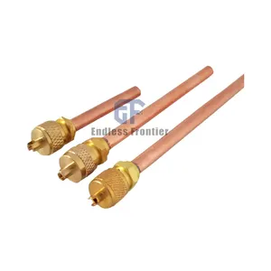 1/4" Size 0.35mm Thickness Refrigeration Copper Charging Valve