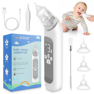 Aspirador Nasal para Bebés y Niños, 3 Niveles de Succión Suave, Sin PVC, Diseño Portátil Recargable con Patrón de Animales - Product Image 1