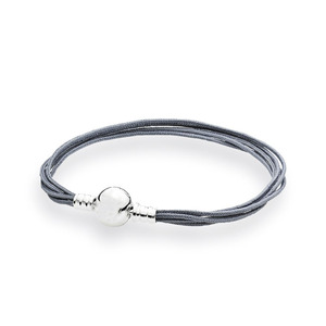 Sterling Silver S925 S925 <strong>Pandoras</strong> Cord <strong>Chain</strong> <strong>Bracelet</strong> Multi-loop Braided Charm <strong>Bracelet</strong> - Product Image 5