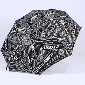 CHUVABAND Parapluies à motif de journal <span class=keywords><strong>anglais</strong></span> de créateur Parapluies pliants de luxe pour femmes Parapluies d'été transparents personnalisés - Product Image 2