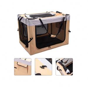 Wholesale Zipper Closure Anti Scratch Mesh Folding Soft Sided Pet Cage Portable <b>Dog</b> Pet <b>Crate</b> with Fleece Mat - Product Image 3