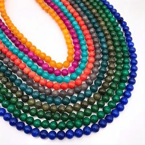 Cuentas de <span class=keywords><strong>Jade</strong></span> Multicolores, Cuentas Redondas Naturales de <span class=keywords><strong>Jade</strong></span> Teñido, Piedras Sueltas para Pulseras, Collares, Fabricación de Joyería DIY - Product Image 4