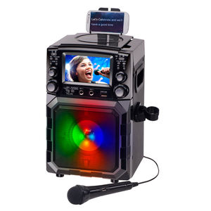 Écran TFT 4,3 pouces pour karaoké à domicile et en extérieur, lumières musicales LED, récepteur Bluetooth, haut-parleur 5W, lecture et enregistrement USB - Product Image 1