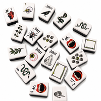 Set Mahjong Amerika Pola Laba-laba dan Tengkorak Halloween Logo Kustom OEM ODM Pabrik Grosir Harga Langsung