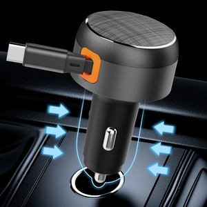 Cargador de coche retráctil metálico de 60w con logo OEM, doble puerto, carga rápida de 30W, USB tipo C, para iPhone y todos los teléfonos Android. - Product Image 5