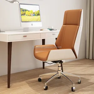 Silla de oficina ejecutiva ergonómica de cuero de lujo, sillas modernas para sala de reuniones, muebles de oficina