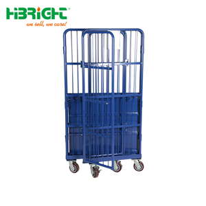 Contenedor de Paletización Enrollable Apilable de Acero Galvanizado, Carro Logístico, Jaula de Almacenamiento Móvil que Ahorra Espacio para Supermercados - Product Image 1