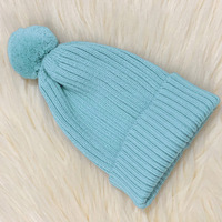 Gorro de bebé recién nacido 100% algodón personalizado gorro de bebé de punto pompón