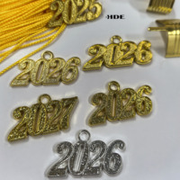 Pompon de graduation doré unisexe pour toques de graduation, Années 2025 2026 2027, Direct usine