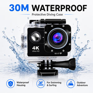 Videocamera Sportiva 4K Ultra HD WiFi Impermeabile fino a 30m, Schermo da 2.0 Pollici, Registratore Video Subacqueo, Supporto Scheda TF, 7 Colori - Product Image 2