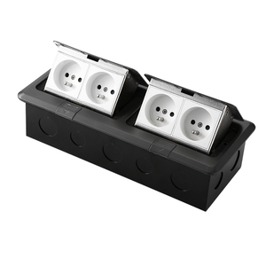 Prise de courant encastrée multifonctionnelle en acier inoxydable gris foncé 16A/250V pour la France, le <span class=keywords><strong>Maroc</strong></span> et le Cameroun - Product Image 1