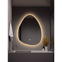 Miroir de salle de bain LED intelligent avec interrupteur tactile moderne, IP44, anti-buée, éclairage intégré, pour hôtels et appartements, 60+ pouces, idéal pour salons de beauté