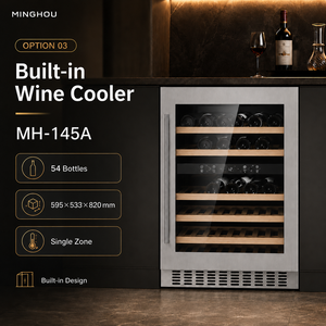 Armoire à vin de luxe sur mesure avec réfrigérateur à vin intégré et étagères en bois pour projet de cave à vin - Product Image 2