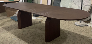 Khuyến Mãi Cổ Phiếu Đồ Nội Thất Nhà Hình Bầu Dục MDF Óc Chó Veneer Gỗ Mở Rộng 200Cm Để 300Cm Bàn Ăn - Product Image 6