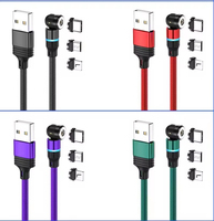 Nouveau câble magnétique USB C 3 en 1, chargeur rapide pour téléphone, câble magnétique 2,4 A, type C, câble de charge magnétique USB