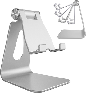 Aluminum Adjustable Phone <b>Holder</b> for Desk Table, Universal Mobile <b>Holder</b> Compatible with <b>IPhone</b>, Samsung, Huawei, Xiaomi - Product Image 1