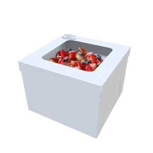 Cajas de pastel reciclables blancas Cajas plegables para pastel de cumpleaños Cajas de papel de flexografía personalizadas - Product Image 1