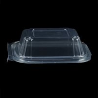 Contenants carrés transparents en PET jetables de qualité alimentaire pour pain, gâteaux et sandwichs avec couvercles, logo personnalisé, épaisseur 0,5 mm, OEM/ODM