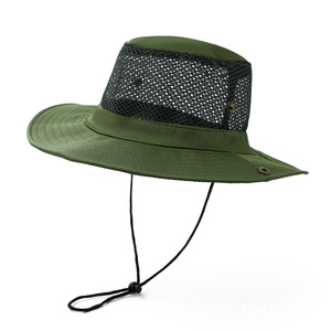 Verano nuevo diseño plegable transpirable al aire libre Sunhats Unisex personalizado Big Brim Bucket Hat con cuerda - Product Image 6